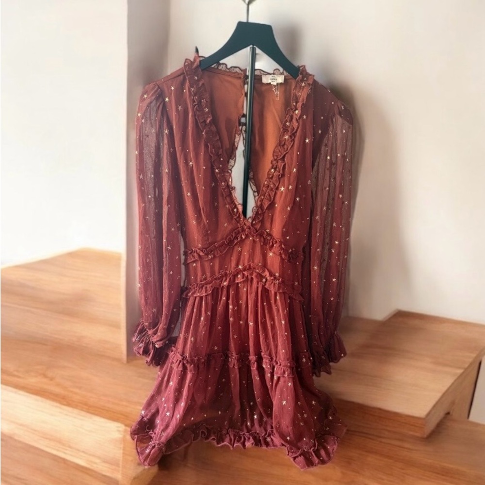 Entro Brown Ruffle Dress